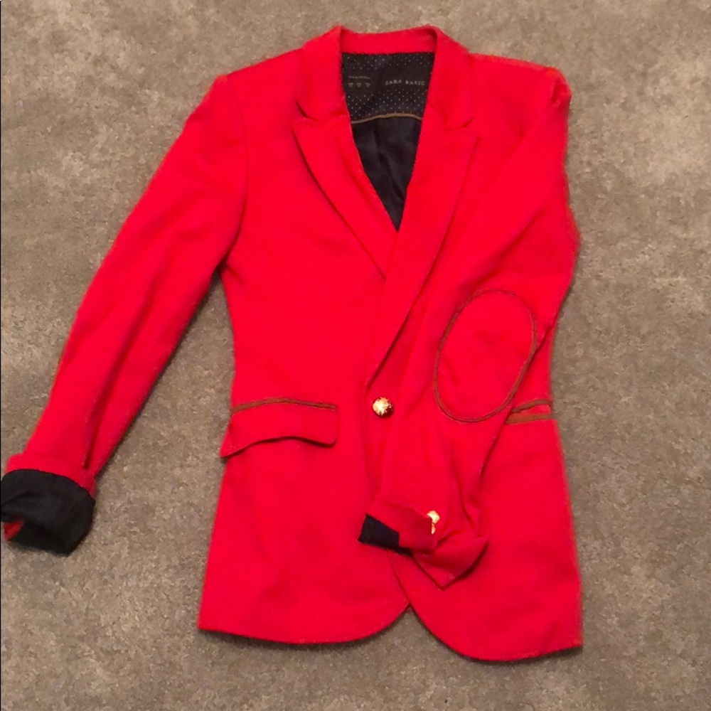 Zara basic red blazer xs